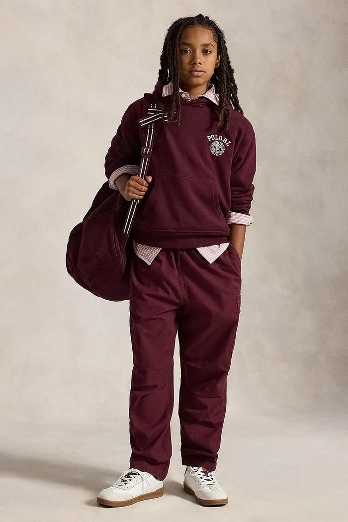 Polo Ralph Lauren суичър с качулка за деца с памук бордо 323B27301002
