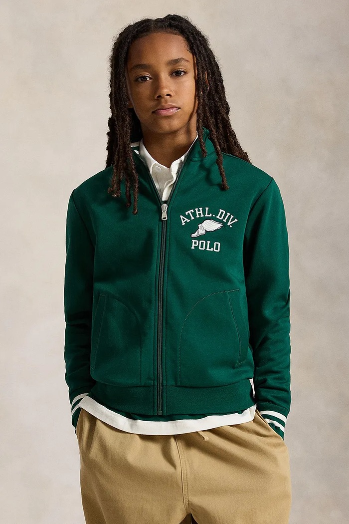 Polo Ralph Lauren Dukserica na zakopčavanje za djecu s pamukom zelena 323B27280001