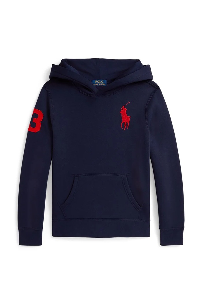 Polo Ralph Lauren μπλούζα με κουκούλα παιδική με βαμβάκι 323979316005 σκούρο μπλε AW26
