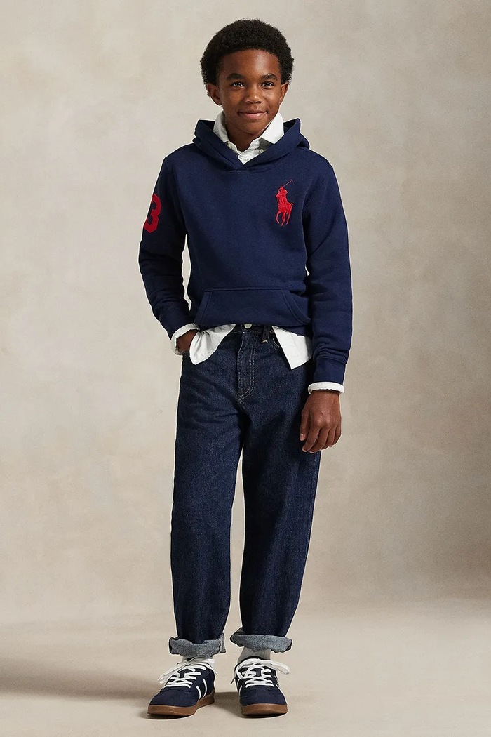 Polo Ralph Lauren μπλούζα με κουκούλα παιδική με βαμβάκι σκούρο μπλε 323979316005