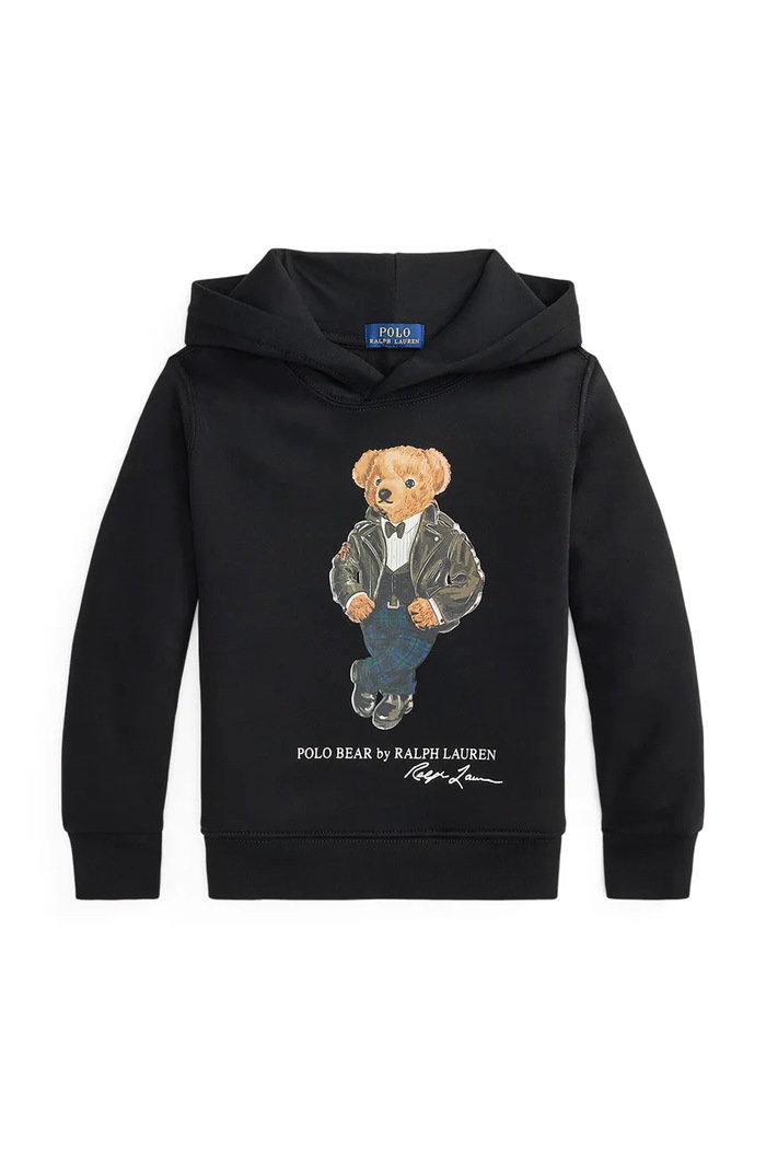 Polo Ralph Lauren Bluza z kapturem dziecięca z bawełną 322B29158001 czarny AW26