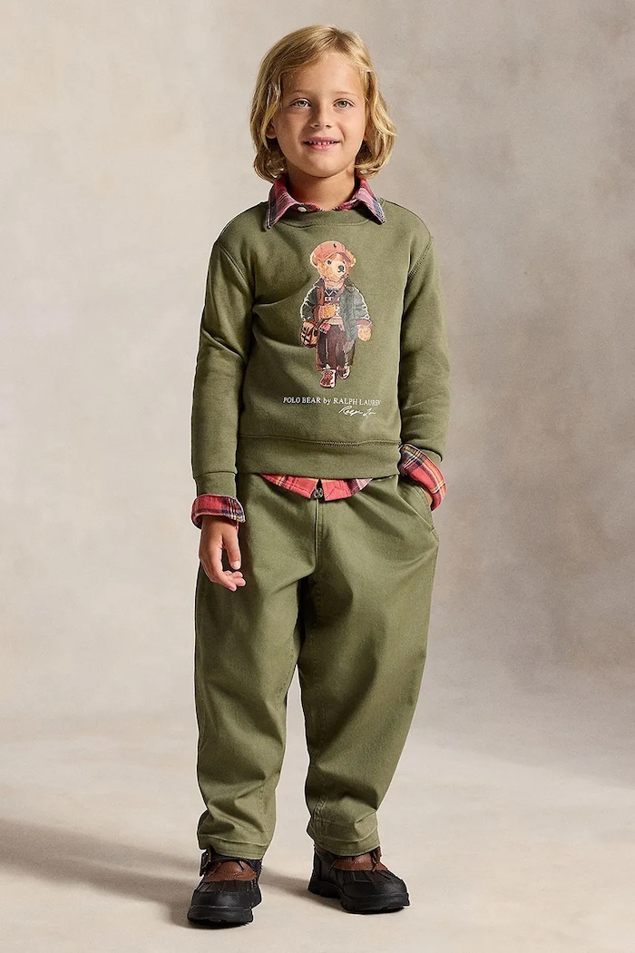 Μπλούζα παιδική με βαμβάκι Polo Ralph Lauren πράσινο 322B27294001