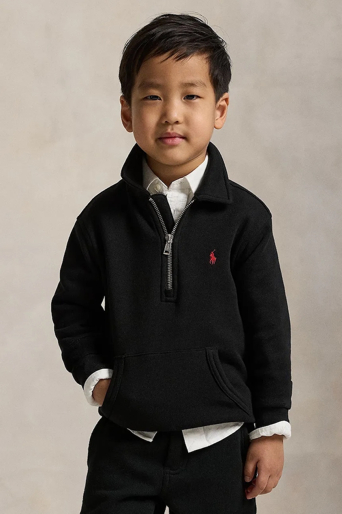 Polo Ralph Lauren μπλούζα παιδική με βαμβάκι μαύρο 322952467004