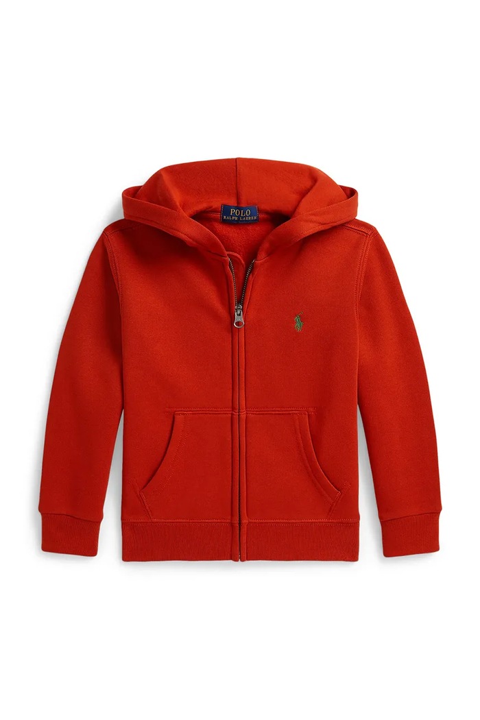 Polo Ralph Lauren μπλούζα με κουκούλα παιδική με βαμβάκι πορτοκαλί 322799360508