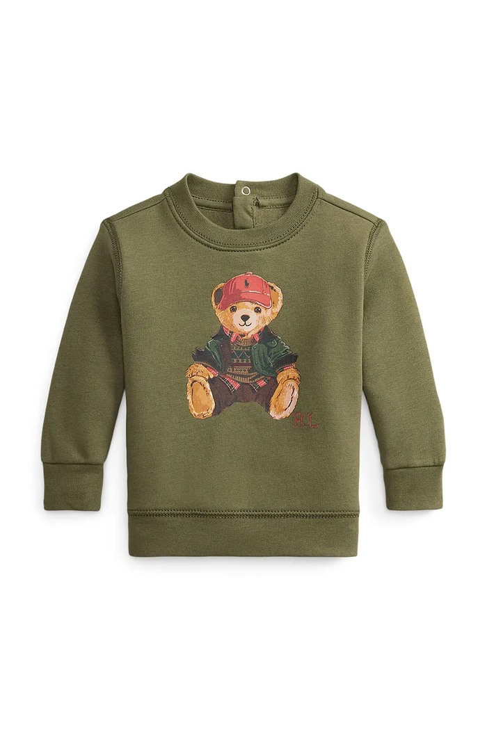 Polo Ralph Lauren Dukserica sa flisom za djecu s pamukom zelena 320B30216001
