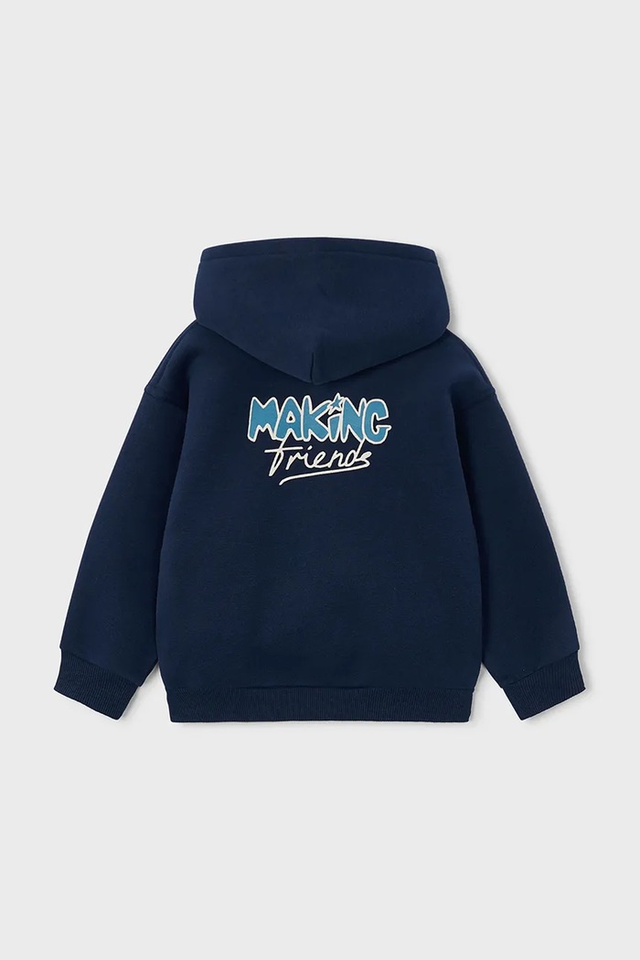 Хлопчик Mayoral кофта з капюшоном дитяча з бавовною 4463.5J.Mini.9BY2 темно-синій