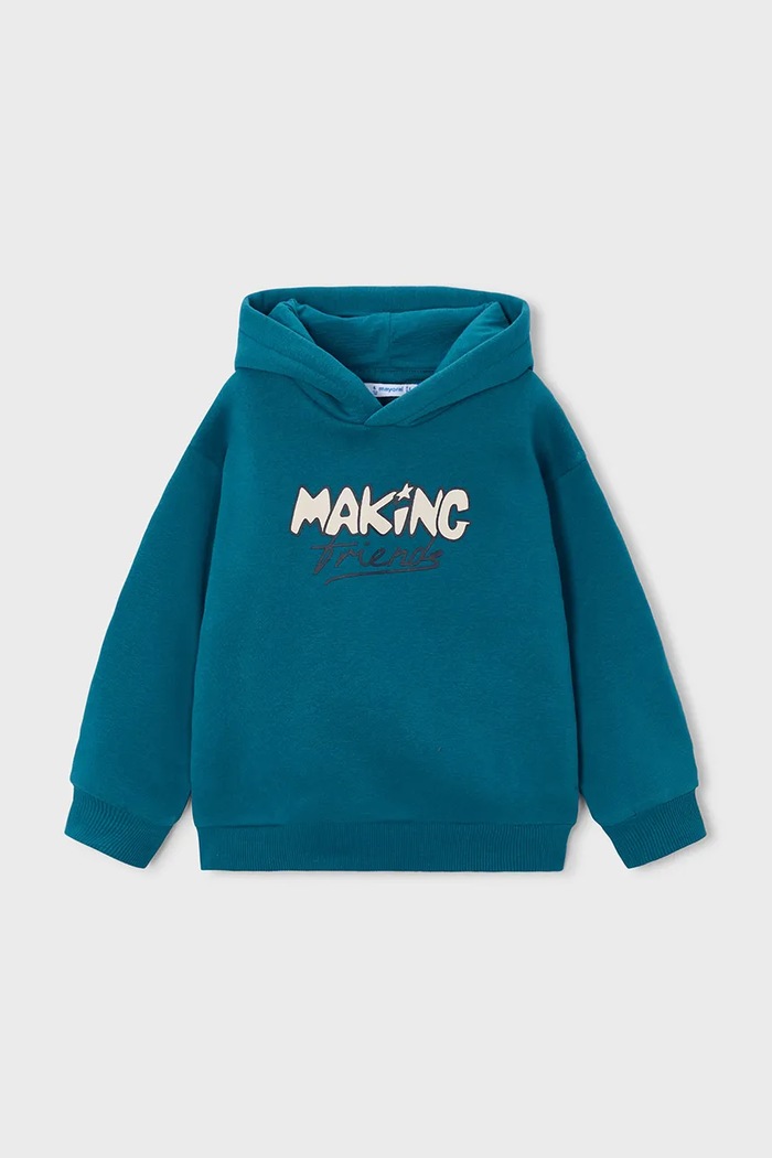 Mayoral кофта з капюшоном дитяча з бавовною 4463.5J.Mini.9BY2 бірюзовий AW26