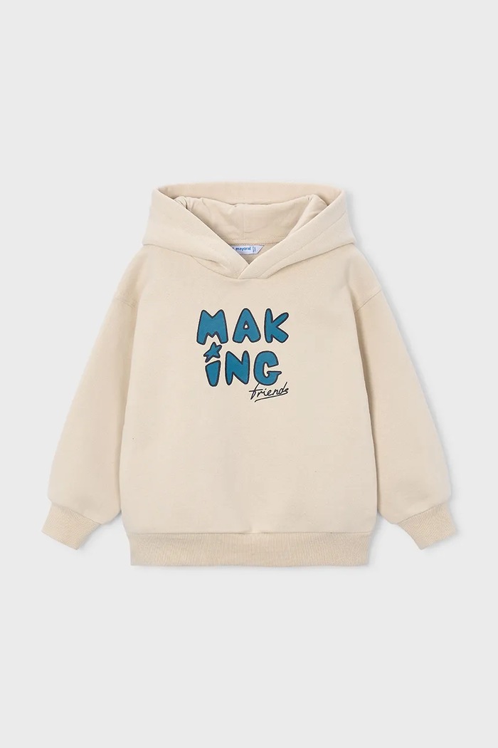 Mayoral кофта з капюшоном дитяча з бавовною 4463.5J.Mini.9BY2 бежевий AW26