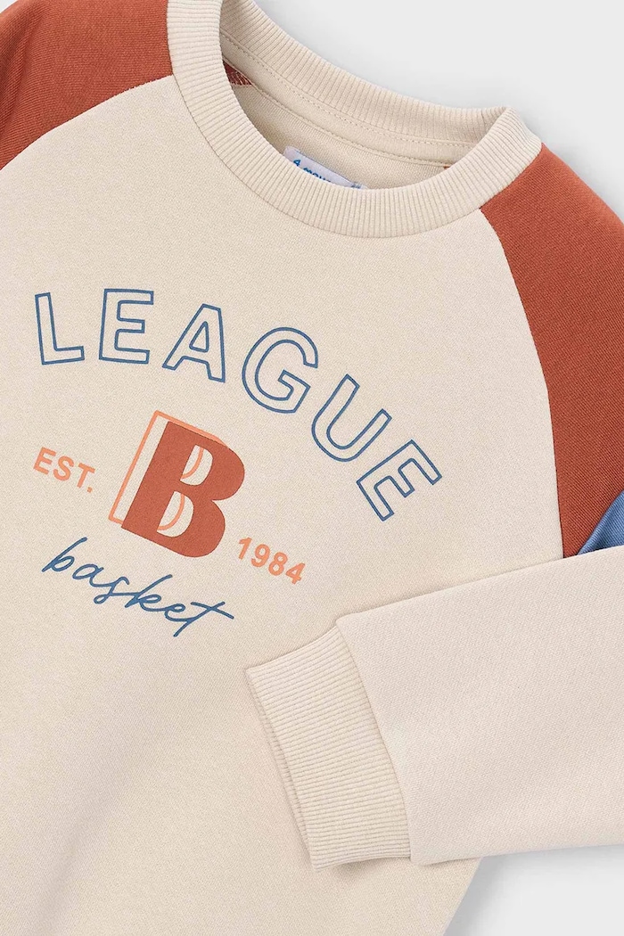 Chłopiec Mayoral bluza dziecięca z bawełną 4457.5B.Mini.9BY2 beżowy