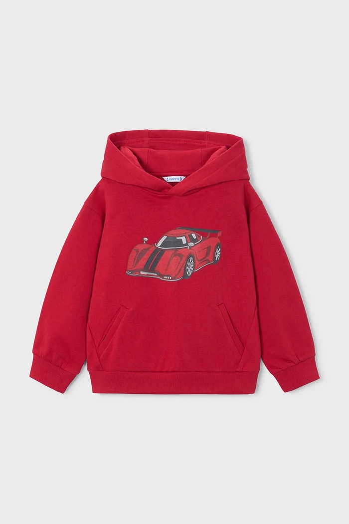 Mayoral Кофта с капюшоном для детей из хлопка с эластаном красный 4455.5A.Mini.9BY2