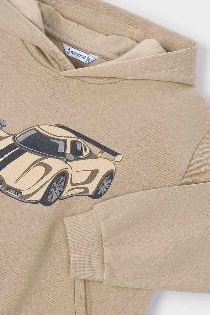 Chłopiec Mayoral Bluza z kapturem dziecięca bawełniana z elastanem 4455.5A.Mini.9BY2 beżowy
