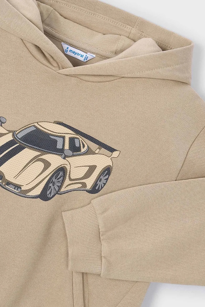 Chłopiec Mayoral Bluza z kapturem dziecięca bawełniana z elastanem 4455.5A.Mini.9BY2 beżowy