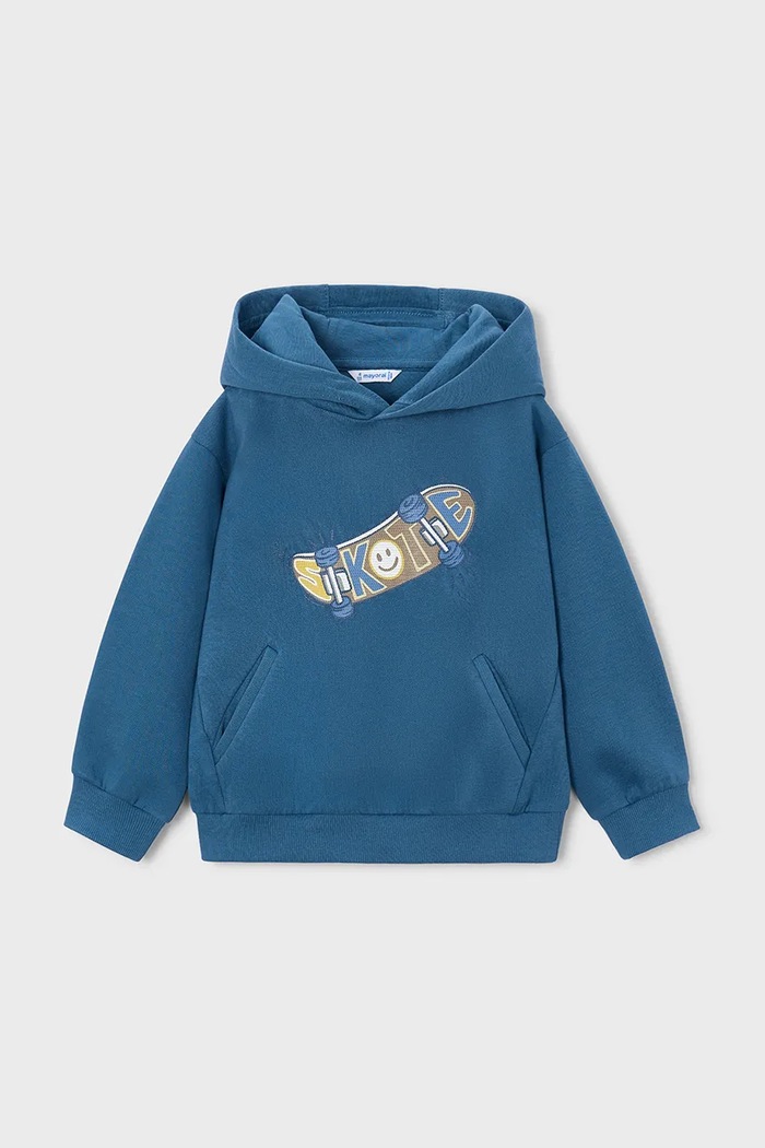 Mayoral кофта з капюшоном дитяча бавовняна з еластаном 4455.5A.Mini.9BY2 блакитний AW26