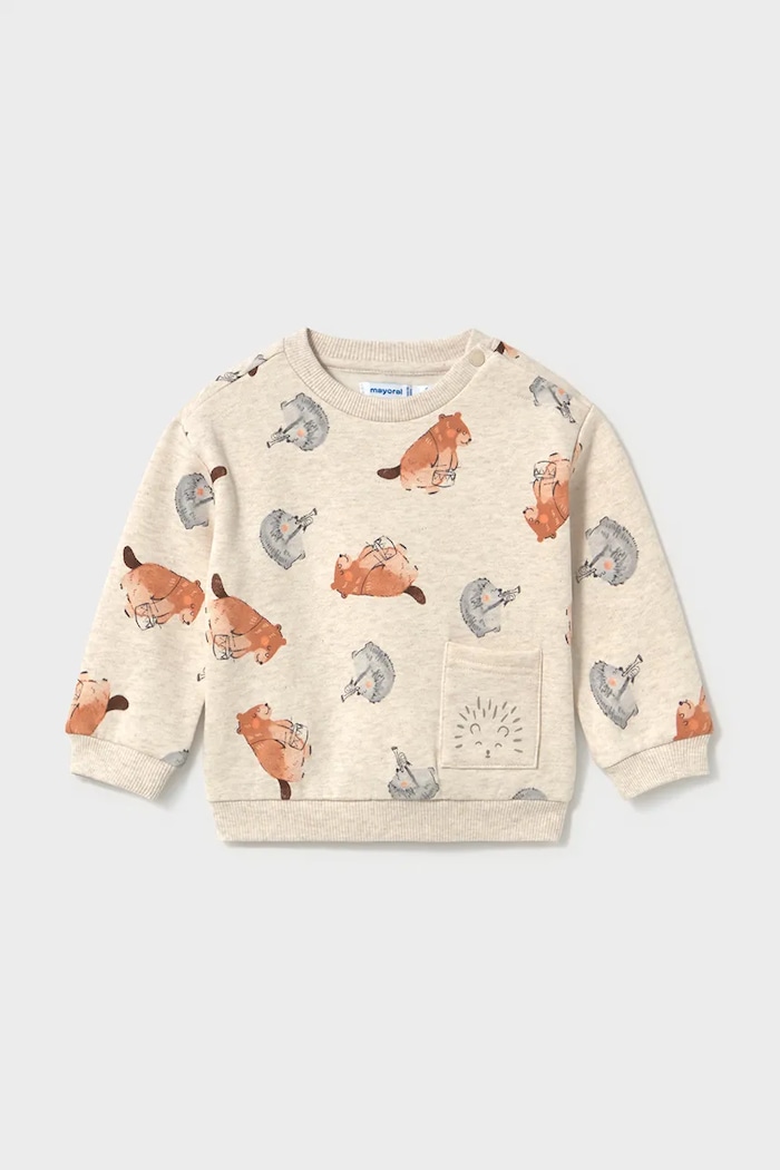 Mayoral μπλούζα παιδική με βαμβάκι 2416.3A.Baby.9BY2 μπεζ AW26