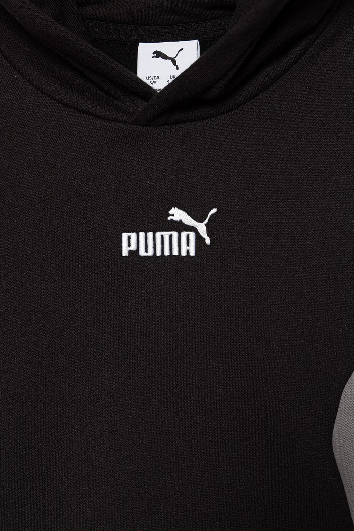 Chłopiec Puma bluza z kapturem dziecięca z bawełną ESS BLOCK Hoodie FL B 694735 czarny