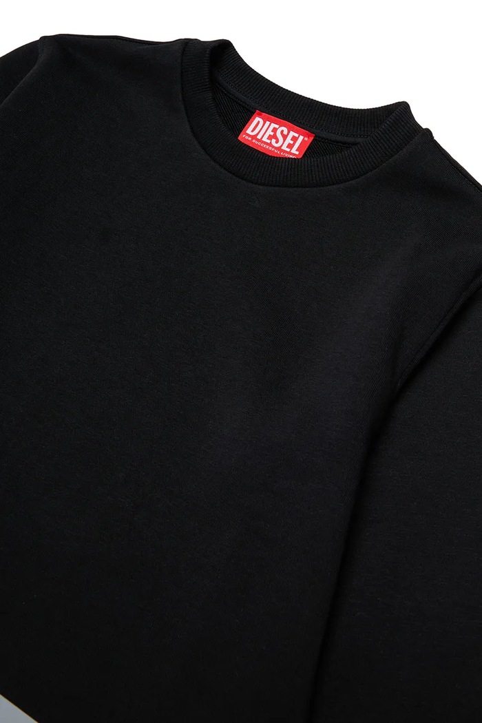 Αγορίστικα Diesel μπλούζα παιδική βαμβακερή SRES OVER SWEAT-SHIRT J03035.KYAZ3 μαύρο