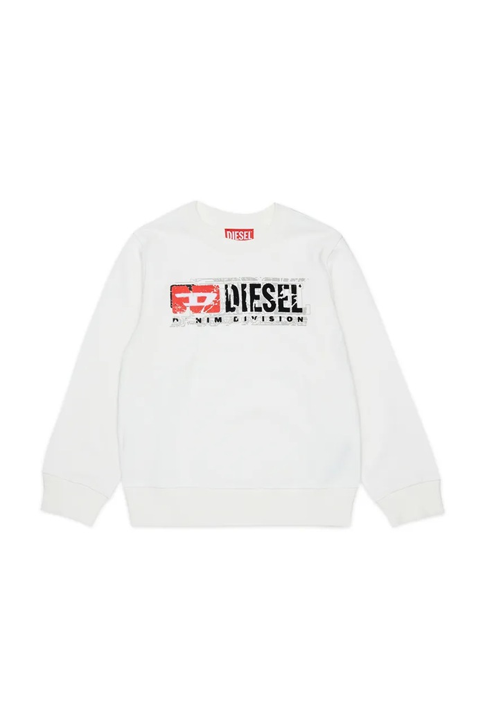 Diesel bluza dziecięca bawełniana SLOMIX SWEAT-SHIRT biały J02973.KYAVF