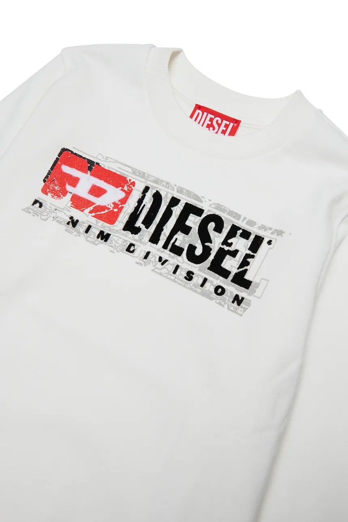 Chłopiec Diesel bluza dziecięca bawełniana SLOMIX SWEAT-SHIRT J02973.KYAVF biały