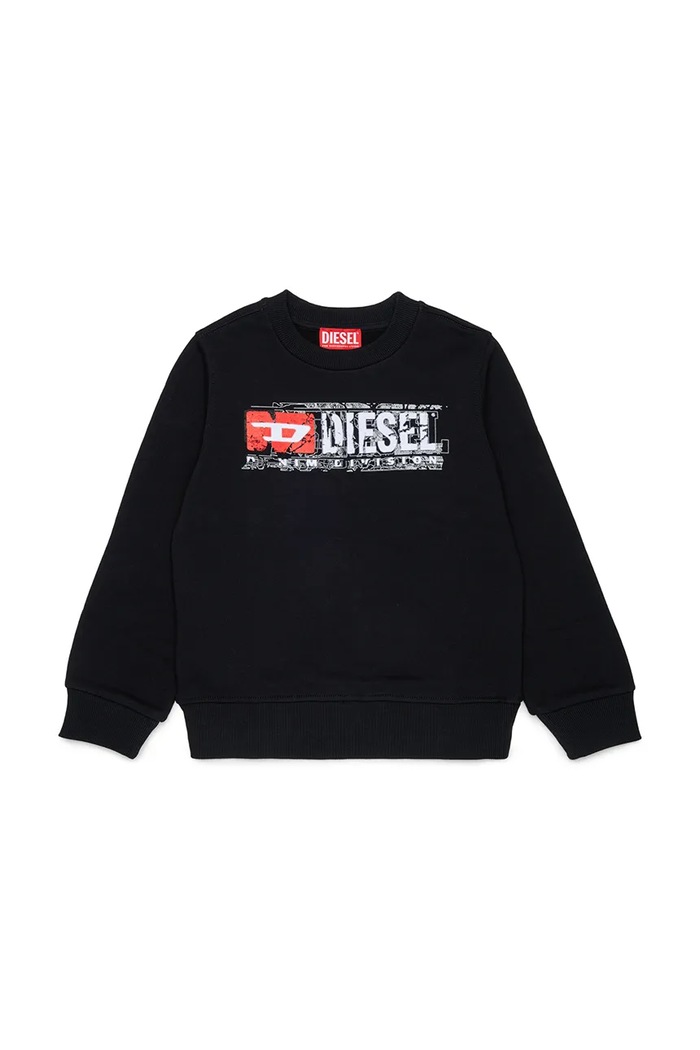 Diesel bluza dziecięca bawełniana SLOMIX SWEAT-SHIRT czarny J02973.KYAVF