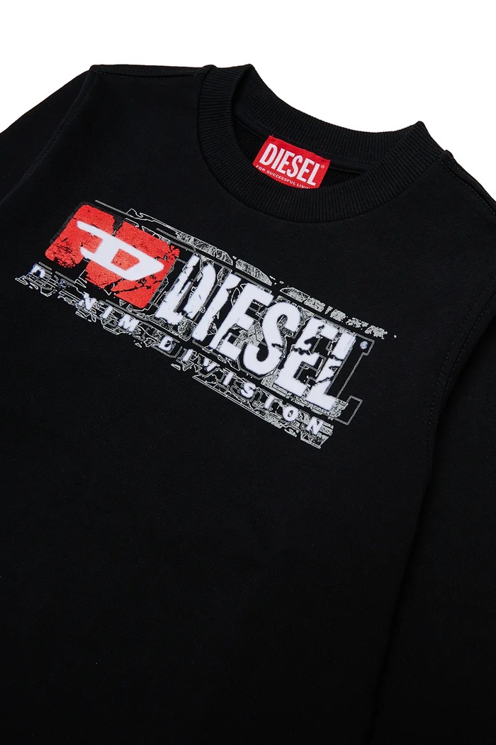 Chłopiec Diesel bluza dziecięca bawełniana SLOMIX SWEAT-SHIRT J02973.KYAVF czarny