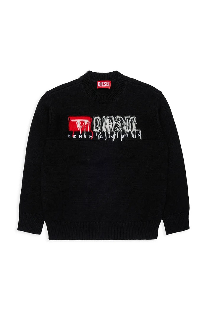 Diesel Bluza dziecięca KONZI OVER KNITWEAR czarny J02981.KYAYX