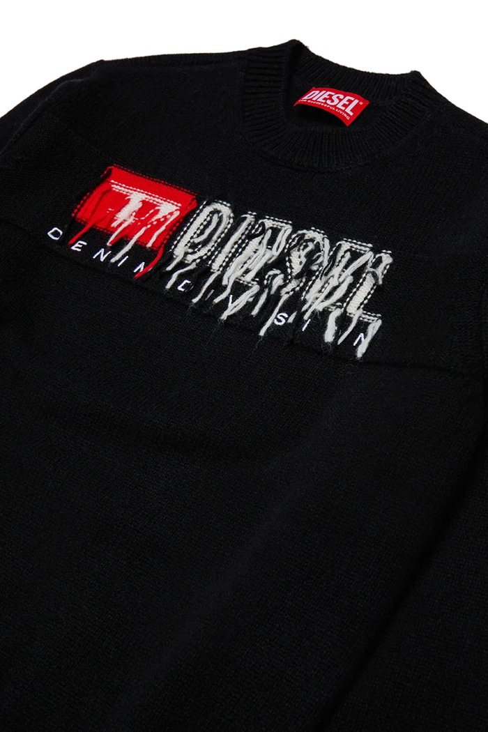 Băieți Diesel Hanorac pentru copii KONZI OVER KNITWEAR J02981.KYAYX negru