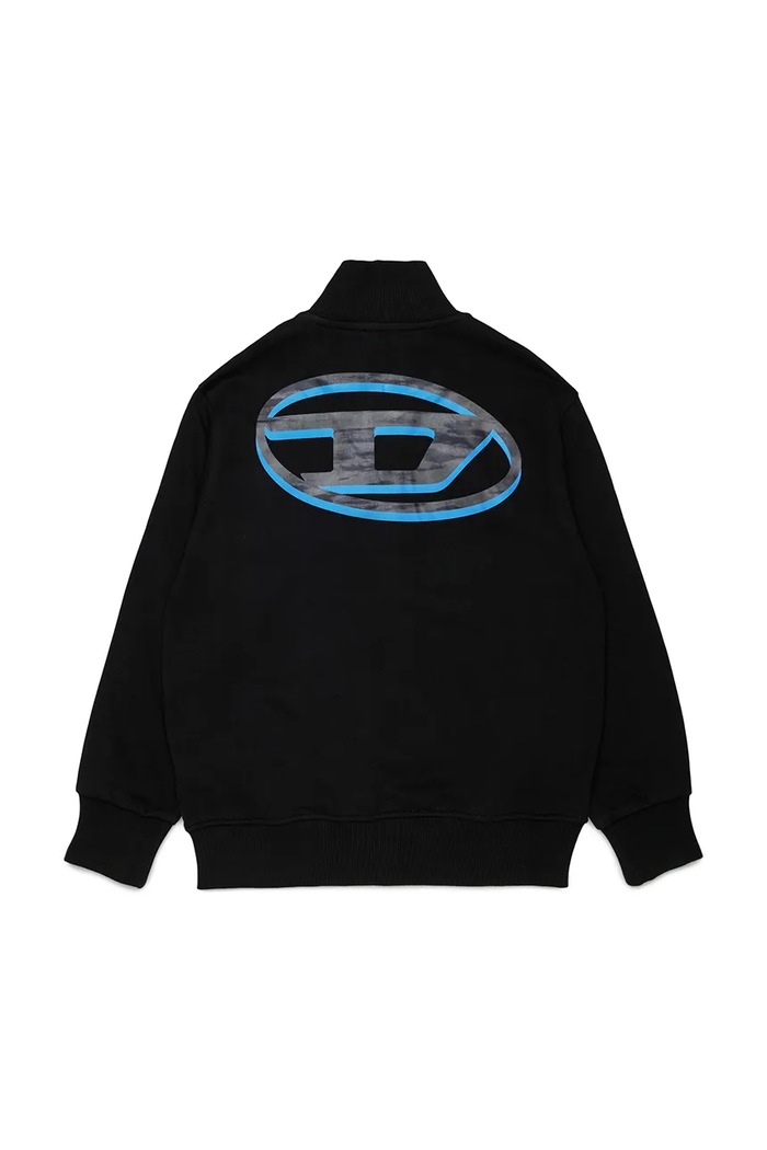 Diesel bluza rozpinana dziecięca bawełniana SVELLYZIP OVER SWEAT-SHIRT J02966.0GEAD czarny AW26