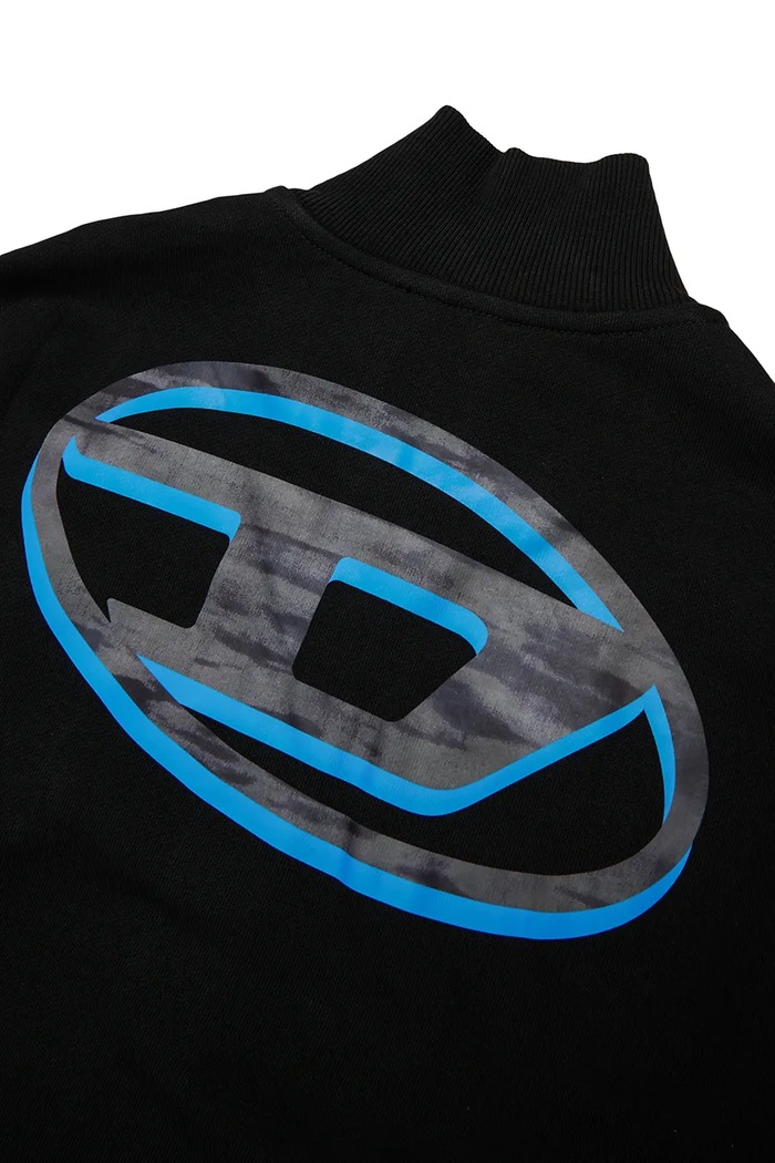 Chłopiec Diesel bluza rozpinana dziecięca bawełniana SVELLYZIP OVER SWEAT-SHIRT J02966.0GEAD czarny