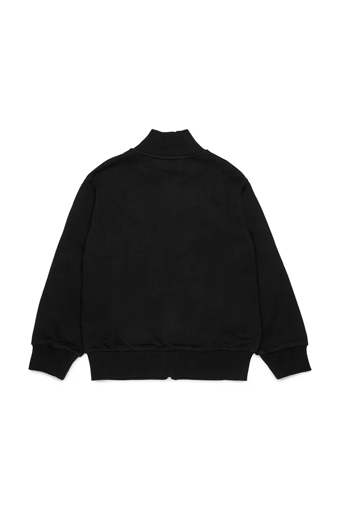 Diesel bluza rozpinana dziecięca bawełniana SCIRCLEZIP OVER SWEAT-SHIRT J02613.0GEAD czarny AW26