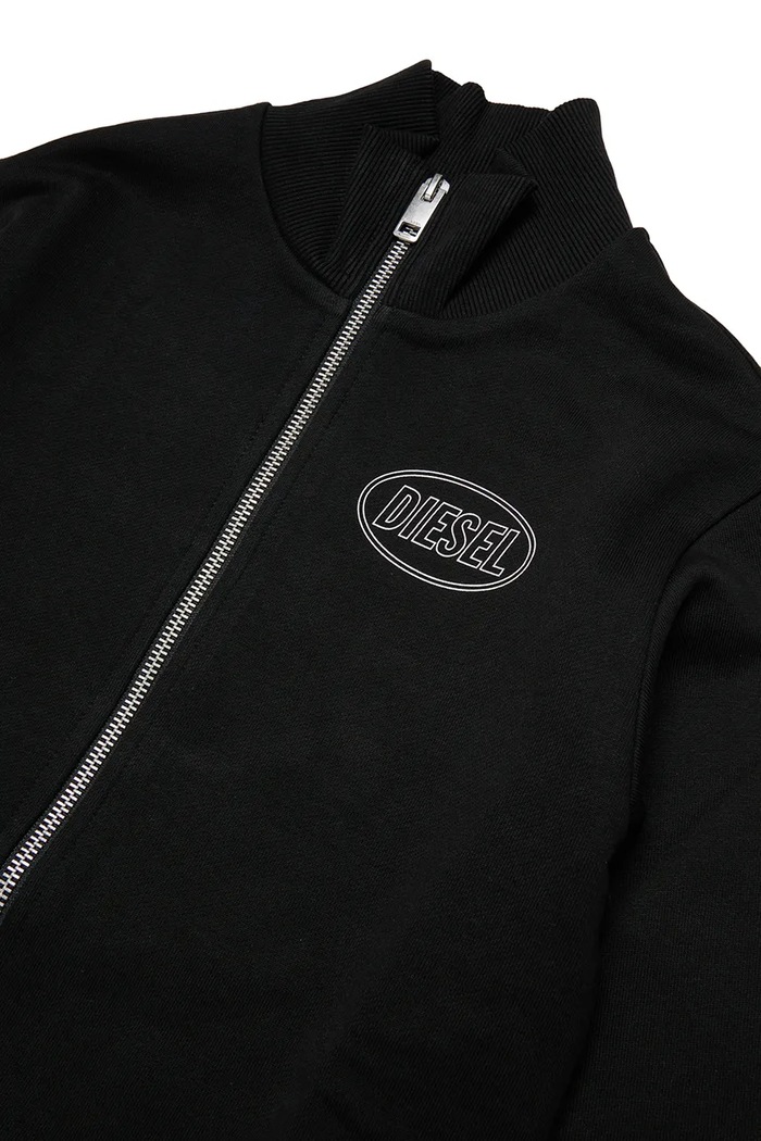 Chłopiec Diesel bluza rozpinana dziecięca bawełniana SCIRCLEZIP OVER SWEAT-SHIRT J02613.0GEAD czarny