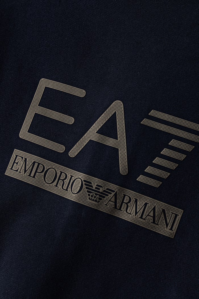 Chłopiec EA7 Emporio Armani Bluza rozpinana z kapturem dziecięca z bawełną 7B000358.AF10368 granatowy