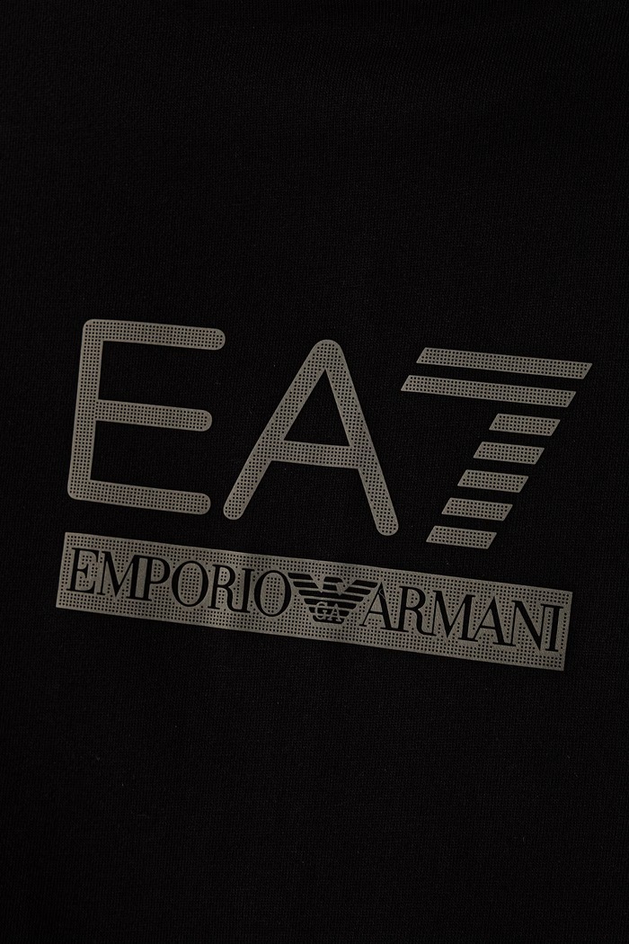 Chłopiec EA7 Emporio Armani Bluza rozpinana z kapturem dziecięca z bawełną 7B000358.AF10368 czarny