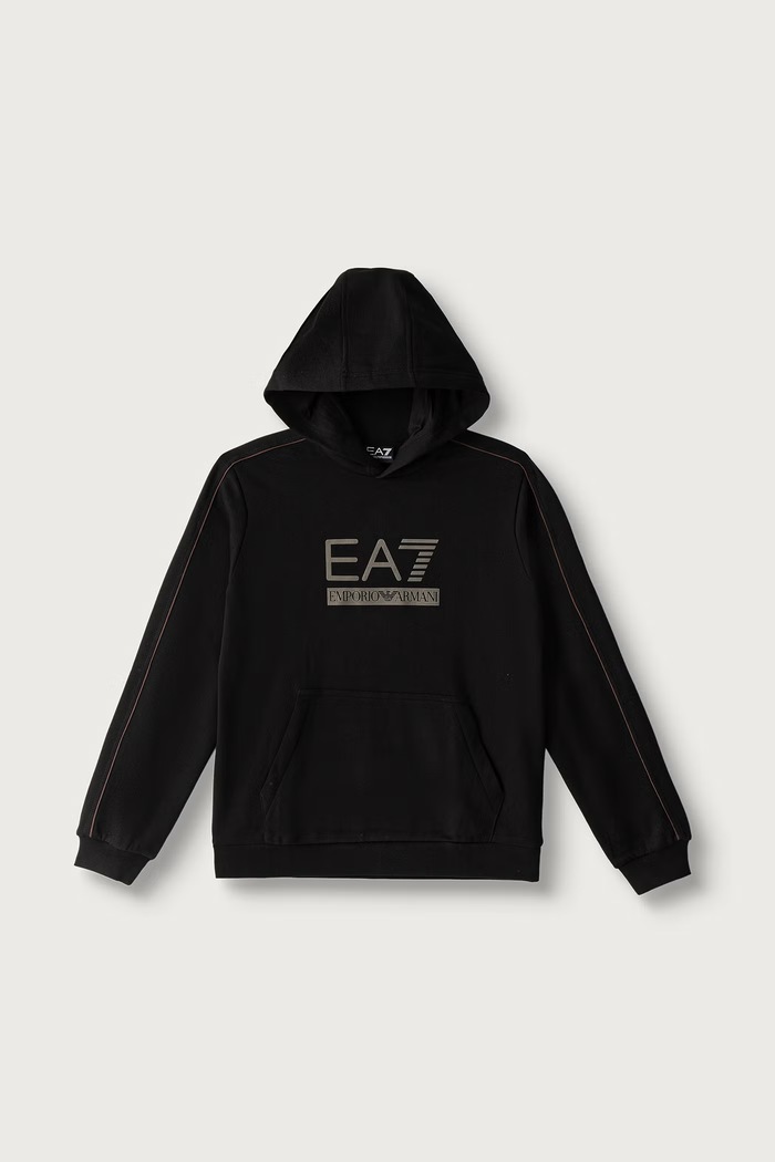 EA7 Emporio Armani Bluza z kapturem dziecięca z bawełną czarny 7B000357.AF10368