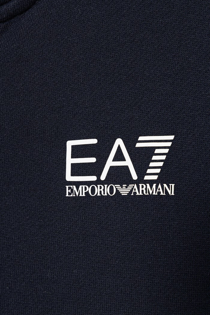 Chłopiec EA7 Emporio Armani bluza z kapturem dziecięca z bawełną 7B000162.AF10368 granatowy