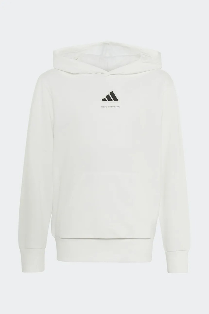 adidas pulover s kapuco otroški z bombažem bela KX2476