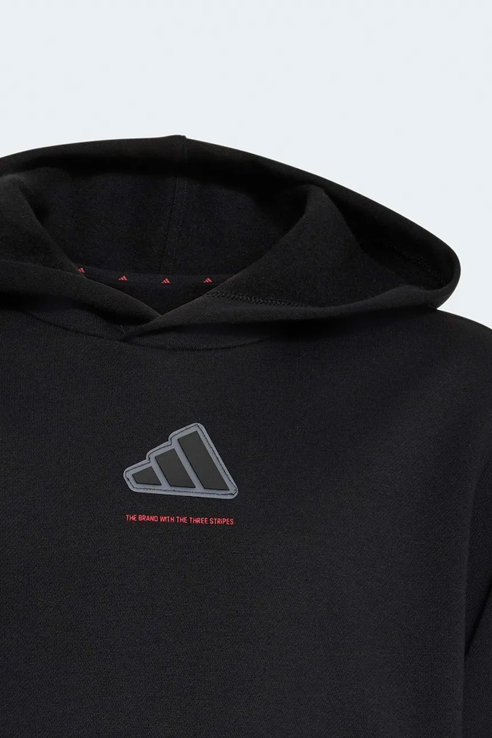 adidas bluza z kapturem dziecięca z bawełną czarny KX2475
