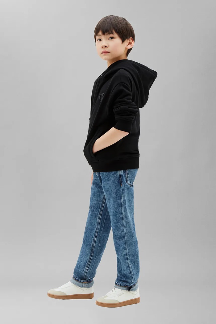 Calvin Klein Jeans bluza rozpinana z kapturem dziecięca z bawełną LVCKTJB48B.128.176.9BY2 czarny
