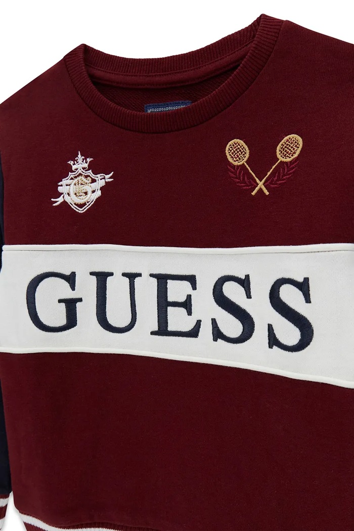 Chłopiec Guess bluza dziecięca bawełniana N6YQ08.K4101.9BY2 bordowy