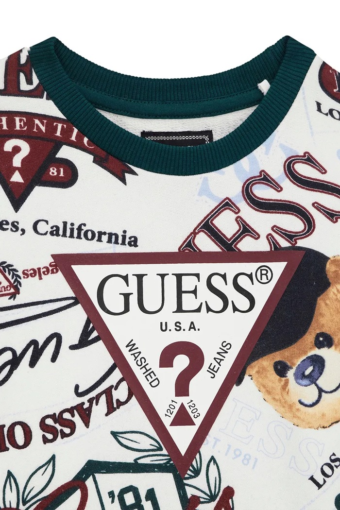 Chłopiec Guess bluza dziecięca bawełniana N6YQ07.K4100.9BY2 biały