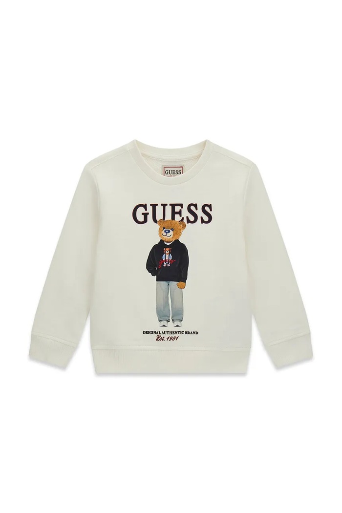 Guess mikina dětská bavlněná béžová N6YQ05.K4096.9BY2
