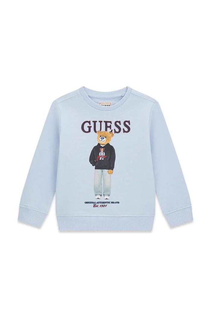 Guess mikina dětská bavlněná modrá N6YQ05.K4096.9BY2