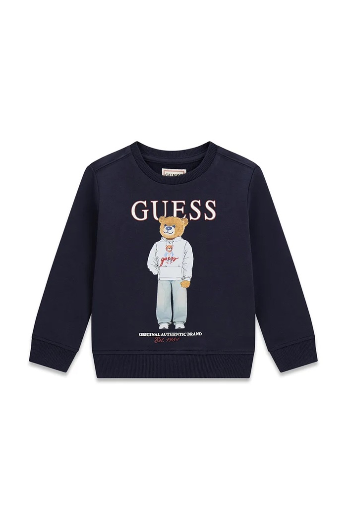 Guess mikina dětská bavlněná námořnická modř N6YQ05.K4096.9BY2