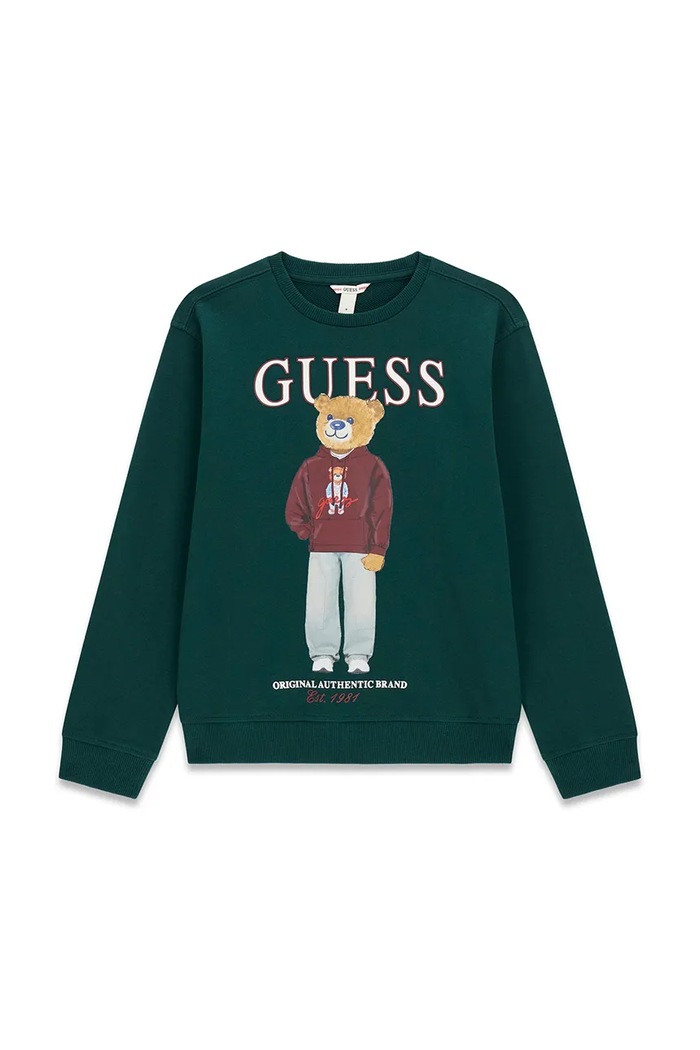 Guess bluza dziecięca bawełniana zielony L6YQ07.K4049.9BY2