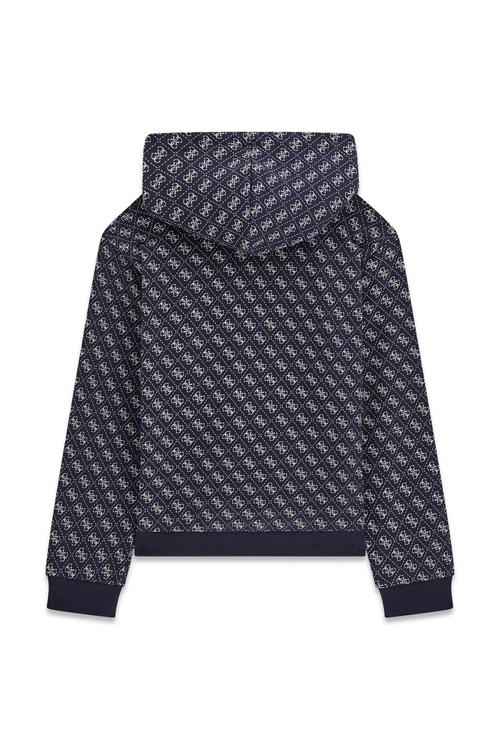 Guess bluza z kapturem dziecięca bawełniana L6YQ06.K4046.9BY2 granatowy AW26
