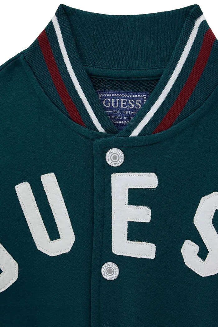 Guess bluza rozpinana dziecięca z bawełną zielony L6YQ03.K4013.9BY2