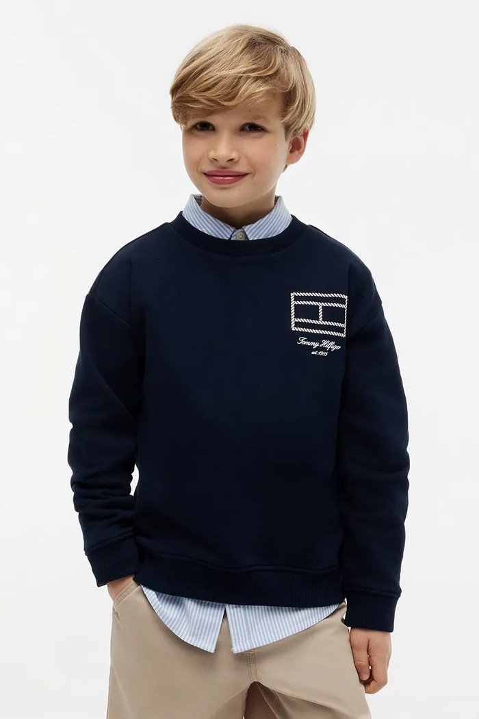 Tommy Hilfiger bluza dziecięca bawełniana granatowy KB0KB10594.128.176.9BY2
