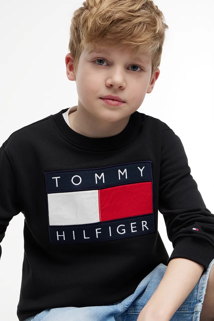 Chłopiec Tommy Hilfiger bluza dziecięca bawełniana KS0KS00709.128.176.9BY2 granatowy
