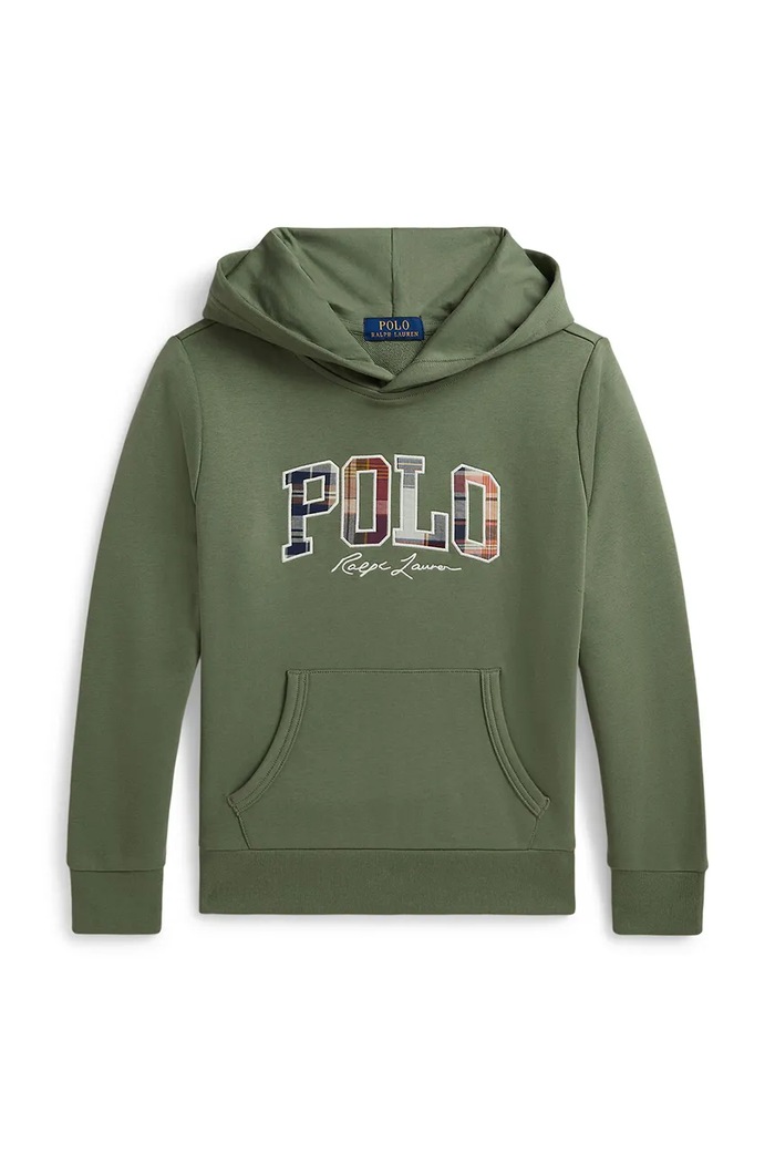 Polo Ralph Lauren mikina s kapucňou detská s bavlnou zelená 323B18465002