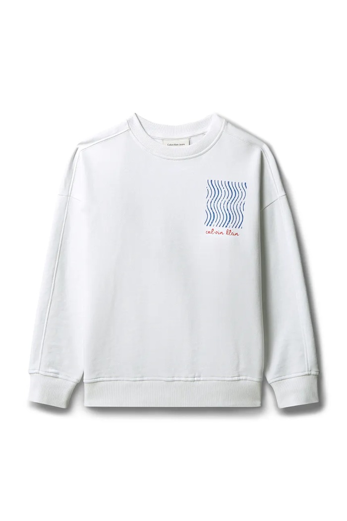 Calvin Klein Jeans hanorac pentru copii din bumbac LVCKTJB45B.128.176.9BY2 alb AW26