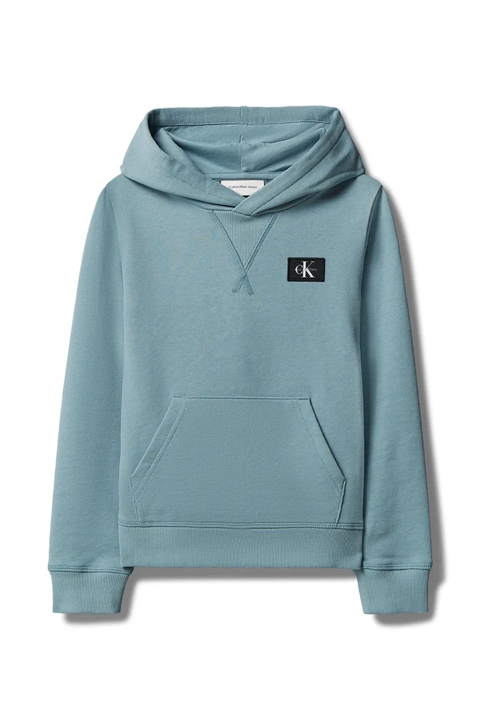 Calvin Klein Jeans hanorac cu glugă pentru copii din bumbac LVCKTJB39B.104.122.9BY2 albastru AW26